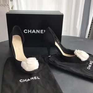 Authentic CHANEL heels, black + white party ready!